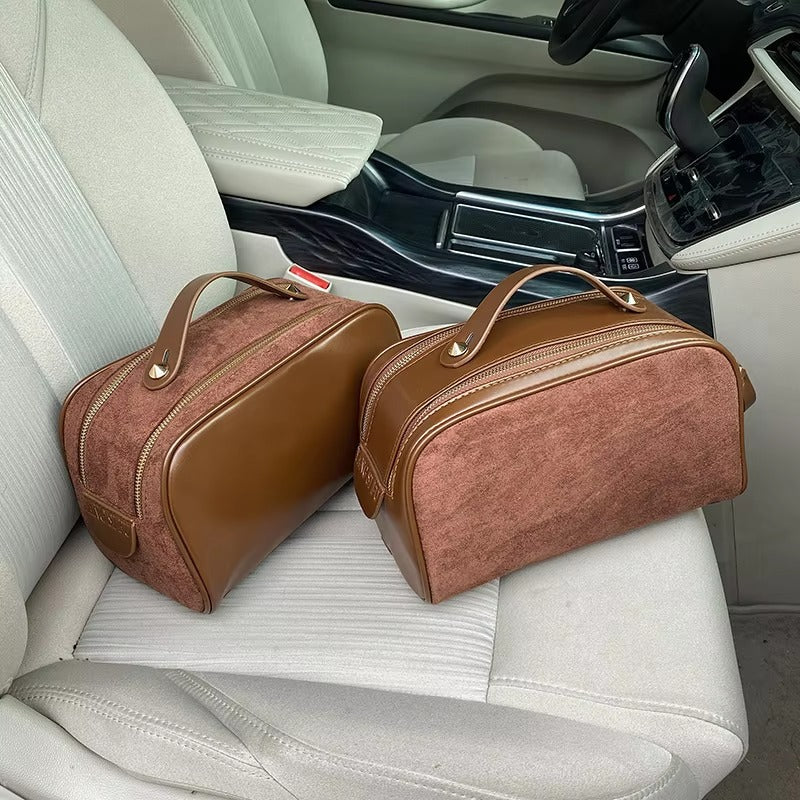 Solid Color Wash Bag - Large Capacity Travel Cosmetic Organizer